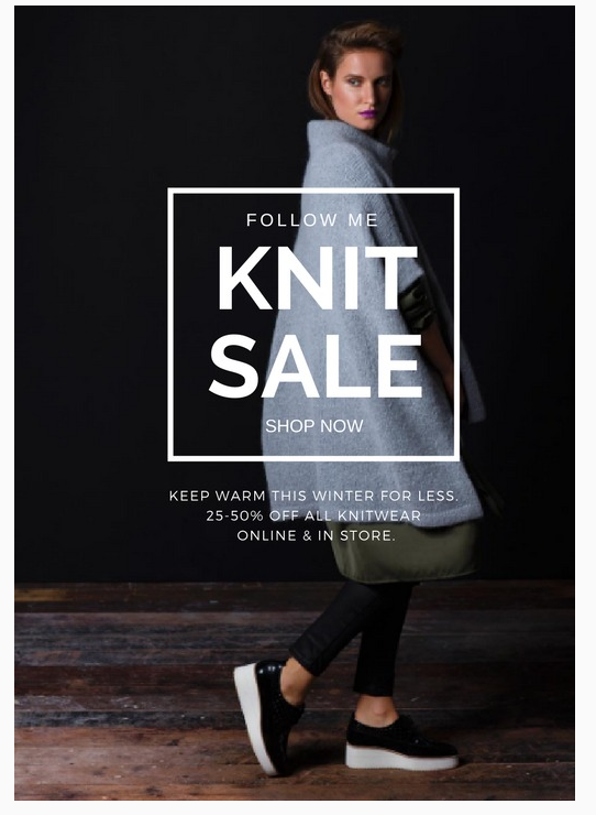 knit sale promotion ad