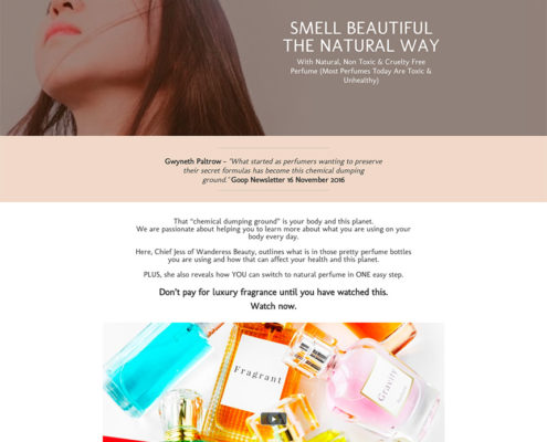 Landing page for beauty