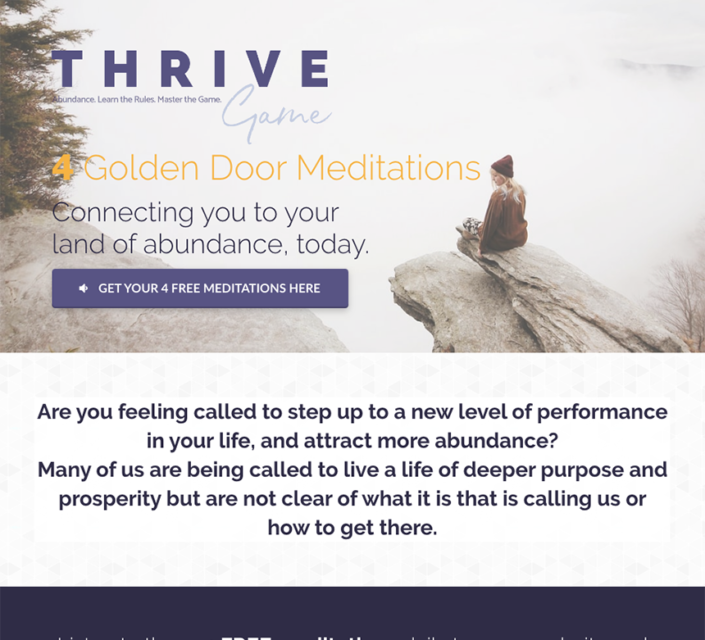 Thrive Meditation Landing Page
