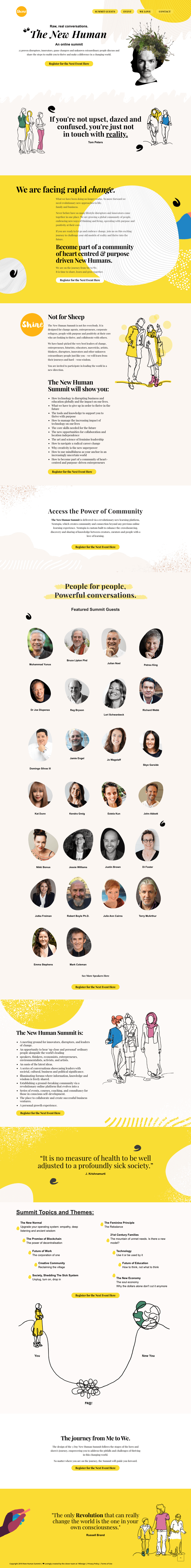 The New Human Summit home page